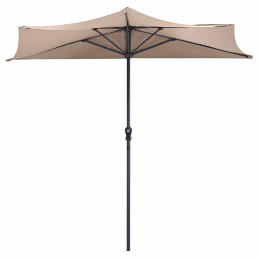 9Ft Patio Bistro Half Round Umbrella -Beige