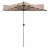 9Ft Patio Bistro Half Round Umbrella -Beige