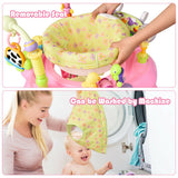 2-in-1 Baby Jumperoo Adjustable Sit-to-stand Activity Center-Pink