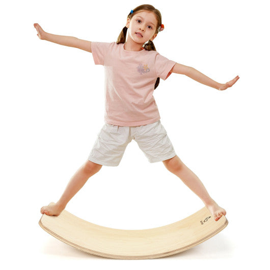 Wooden Wobble Balance Board Kids with Felt Layer-Natural