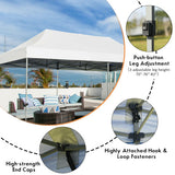 10 x 20 Feet Adjustable Folding Heavy Duty Sun Shelter with Carrying Bag-White