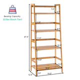 47.5 Inch 4-Tier Multifunctional Bamboo Bookcase Storage Stand Rack