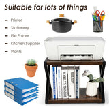 Desktop Printer Stand 2 Tiers Storage Shelves with Anti-Skid Pads Coffee