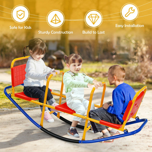 Outdoor Kids Seesaw Swivel Teeter for 3 to 8 Years Old-Red