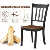 2 Pieces Solid Whitesburg Spindle Back Wood Dining Chairs-Black