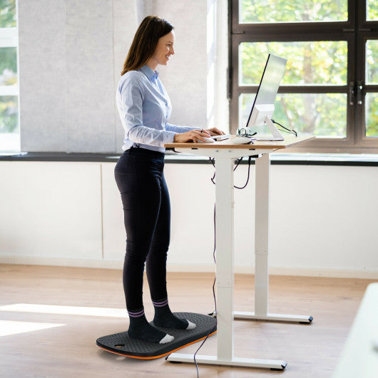 Portable Anti-Fatigue Balance Board with Raised Massage Points for Office-Black