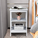 2 Pieces 3-Tier Nightstand with Reinforced Bars and Stable Structure-Gray