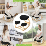 Ergonomic Kneeling Chair Rocking Office Desk Stool Upright Posture-Black