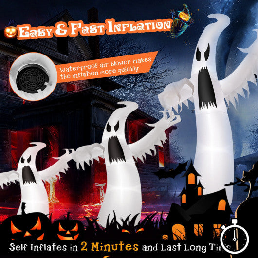 12 Feet Halloween Inflatable Ghost with LED Lights
