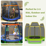 7 Feet Kids Recreational Bounce Jumper Trampoline-Green