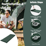 Self-inflating Lightweight Folding Foam Sleeping Cot with Storage bag-Green