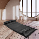 Foldable PU Leather Leisure Floor Sofa Bed with 2 Pillows-Black