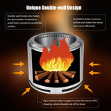 18.5 Inch Smokeless Fire Pit with Waterproof Cover