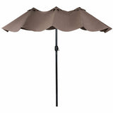 15 Feet Double-Sided Outdoor Patio Umbrella with Crank without Base-Tan