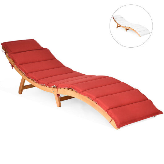 Folding Patio Lounge Chair with Double-Sided Cushioned Seat