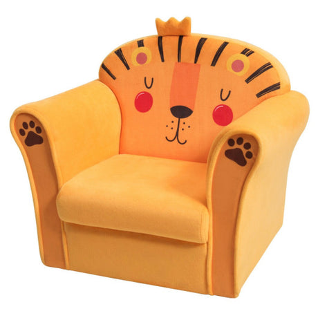 Kids Armrest Lion Upholstered Sofa