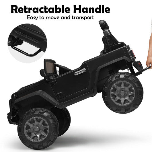 12 V Kids Ride On Truck with Remote Control and Double Magnetic Door-Black