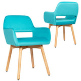 Set of 2 Modern Accent Armchairs-Blue