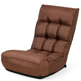 4-Position Adjustable Floor Chair Folding Lazy Sofa-Coffee