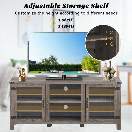 TV Stand Entertainment Center for TVs up to 65 Inch with Storage Cabinets-Gray