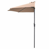 9Ft Patio Bistro Half Round Umbrella -Beige