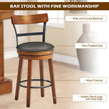 25.5 Inch 360-Degree Bar Swivel Stools with Leather Padded