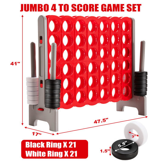 Jumbo 4-to-Score 4 in A Row Giant Game Set for Outdoor Indoor