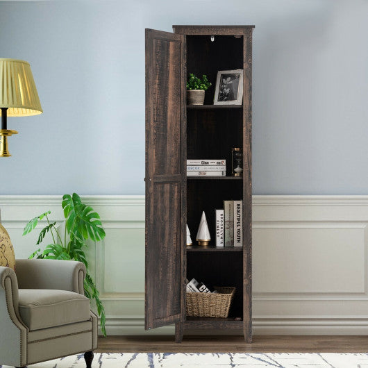 Tall Storage Cabinet with 4 Storage Shelves for Bathroom Living