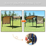 12 x 9 Feet Outdoor Pergola Gazebo with Retractable Canopy Shades