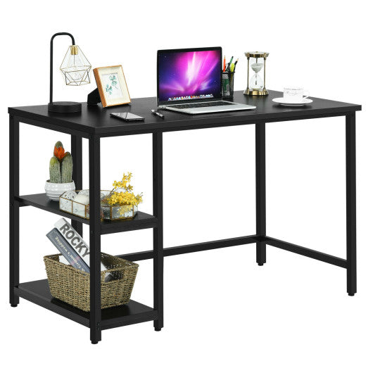 47"/55" Computer Desk Office Study Table Workstation Home with Adjustable Shelf Black-M