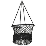 Hanging Hammock Chair with 330 Pounds Capacity and Cotton Rope Handwoven Tassels Design-Black