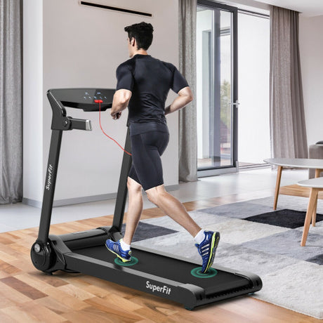 3HP Electric Folding Treadmill with Bluetooth Speaker-Silver