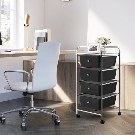 4 Drawers Metal Rolling Storage Cart