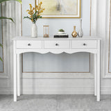 Side Sofa Table with Storage 3-Drawers-white