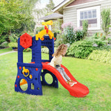 6-in-1 Freestanding Kids Slide with Basketball Hoop and Ring Toss