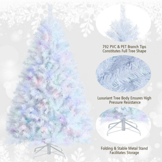 6 Feet Iridescent Tinsel Artificial Christmas Tree with 792 Branch Tips