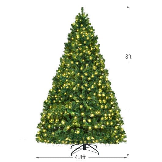 8 Feet PVC Artificial Christmas Tree with LED Lights-8 ft