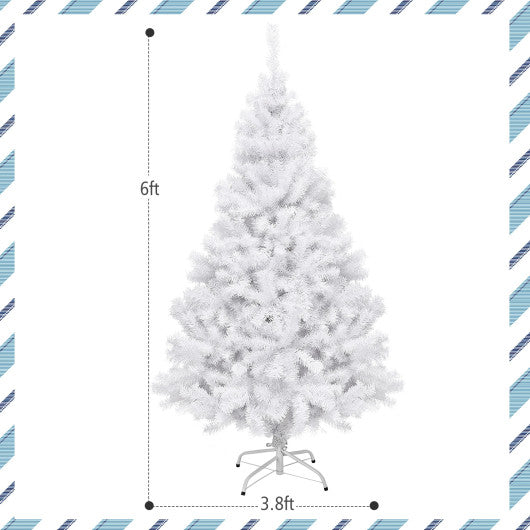 6' / 7.5' / 9' Hinged Artificial Christmas Tree with Metal Stand-6 ft