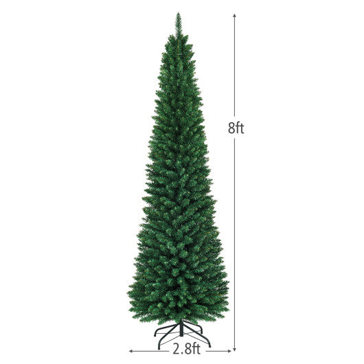 PVC Artificial Slim Pencil Christmas Tree-8 Feet