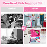 2 Pieces 12 Inch 16 Inch Green ABS Kids Suitcase Luggage Set