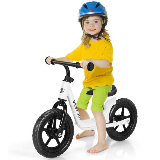 11 Inch Kids No Pedal Balance Training Bike with Footrest-White