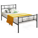 Twin/Full/Queen Size Metal Bed Frame with Headboard and Footboard-Twin Size