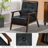 Classic Accent Armchair with Rubber Wood Legs and Armrests