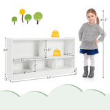 Kids 2-Shelf Bookcase 5-Cube Wood Toy Storage Cabinet Organizer-White