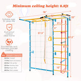 7 In 1 Kids Indoor Gym Playground Swedish Wall Ladder-Yellow