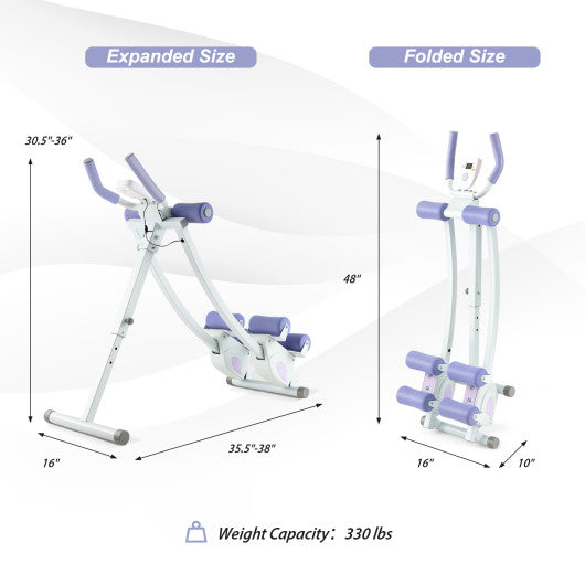 Ab Machine with LCD Monitor and 4 Adjustable Heights-Purple