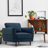 Modern Upholstered Accent Chair Single Sofa Armchair-Navy