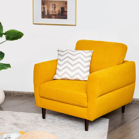 Modern Upholstered Accent Chair Single Sofa Armchair-Yellow