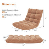 Adjustable 14-position Cushioned Floor Chair-Beige