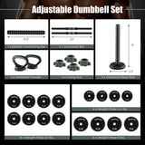 4 in 1 Adjustable Weight Dumbbell Set-Black